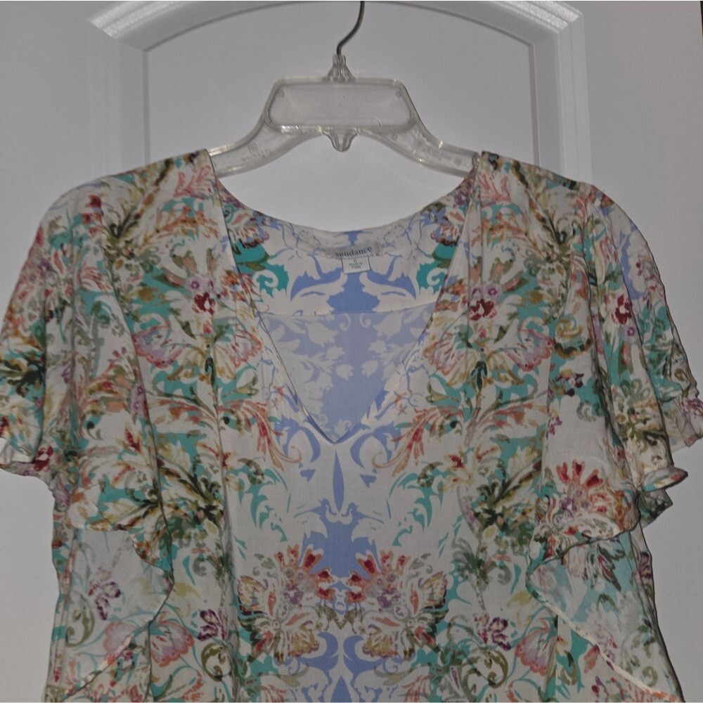 Sundance Arabella Flutter Sleeve Floral Blouse - Picture 8 of 13